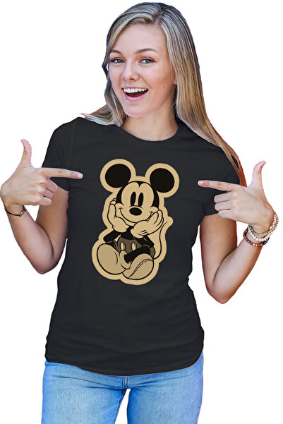OEM Tricou Femei Mickey Mouse Disney Retro Sitting Playful Funny