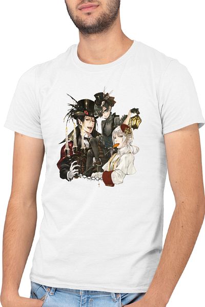 OEM Men's T-shirt Black Butler Sebastian Ciel Charles Demon Shinigami