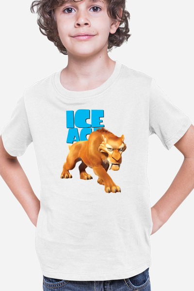 OEM Kids T-shirt Ice Age Logo Lion Ancient Animal Fluffy Huge