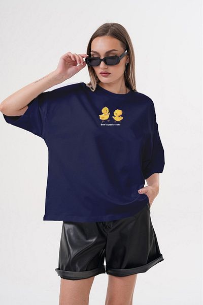 JANSO GROUP -Women Cotton Printed Don'T Speak to Me Short Sleeve Tshirt Oversize Large Size