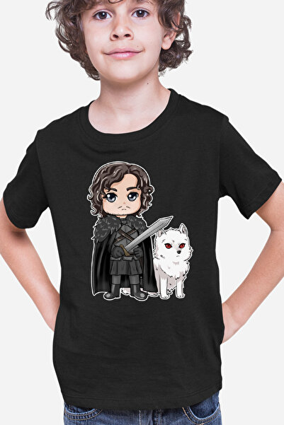 OEM Tricou copii Game of Thrones Wolf Chibi Fighter