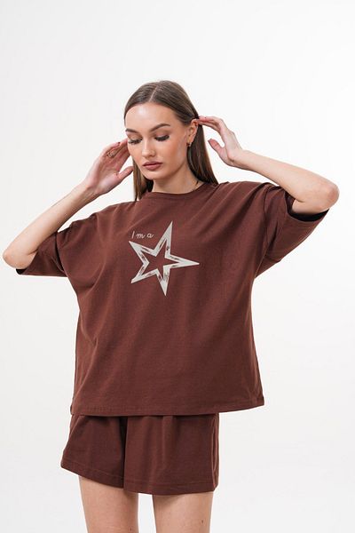 JANSO GROUP -Men's Cotton Printed Star Short Sleeve Tshirt Oversize Big Size