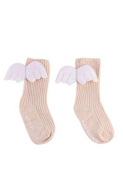 fustite cu luminite White Ivory Peach Angel Socks with Wings - 2-4 Years