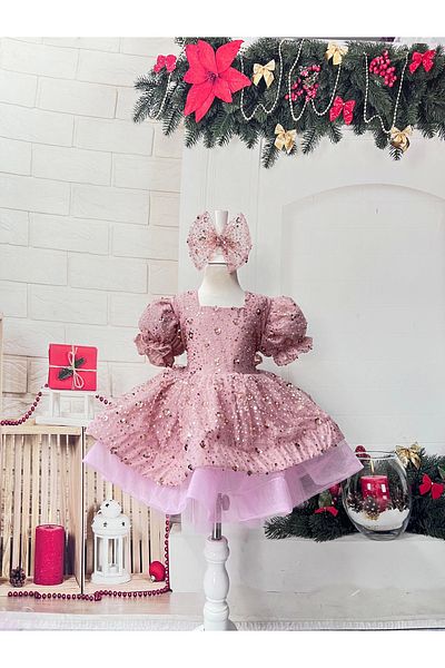 Nissa : Pink Sparkle Girl's Dress Evening Dress