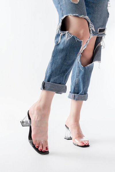 wolfcity Transparent Yin Classic Heel Chef Tape Women's Heeled Shoes 3-0-1
