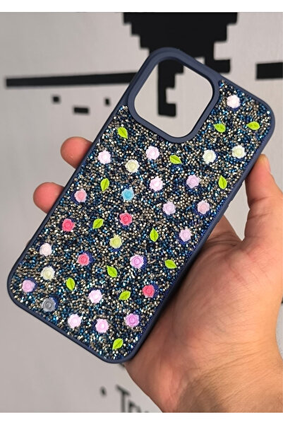 foxpower İphone 16 Pro Max Kılıf Gül Desenli Lüx Silikon