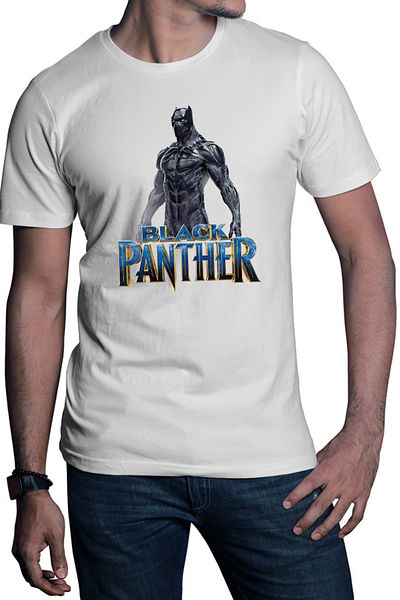 OEM Men's T-shirt Black Panther Single Movie Logo Comics