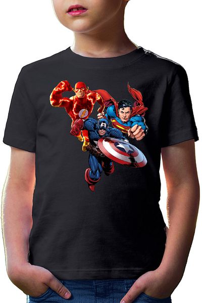 OEM Tricou copii Flash Captain America Superman Fly Mystery Supranatural