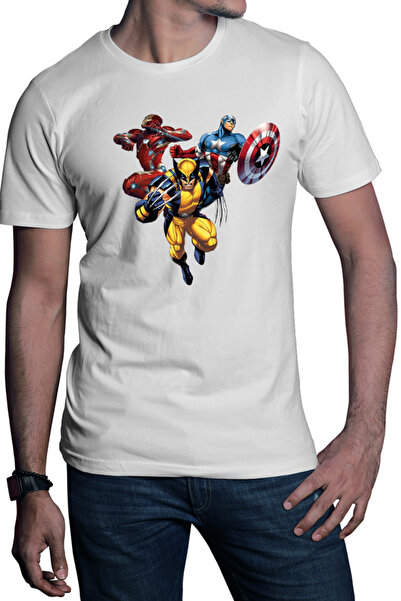 OEM Tricou barbati Wolverine Captain America Ironman Superheroes