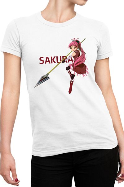 OEM Tricou Femei Madoka Magica Sakura Polearm Energic Fire