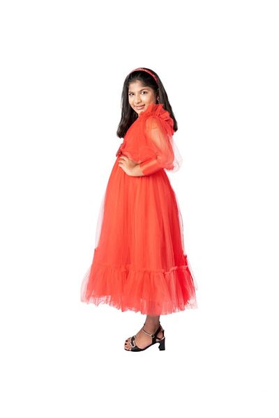 ddaniela Bow Detailed Princess Maxi Dress Red