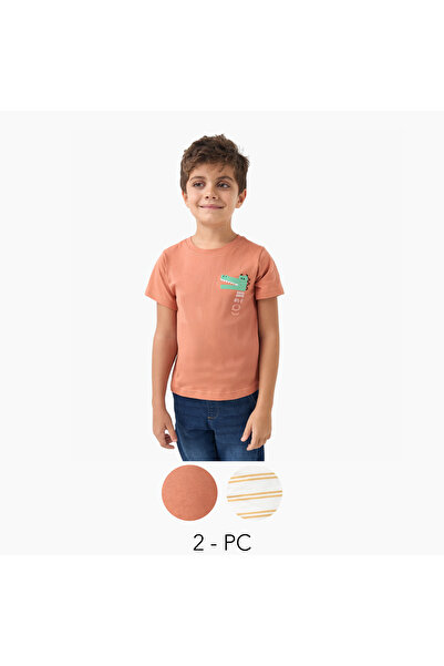 Juniors Assorted Crew Neck T-shirt with Short Sleeves - Set of 2