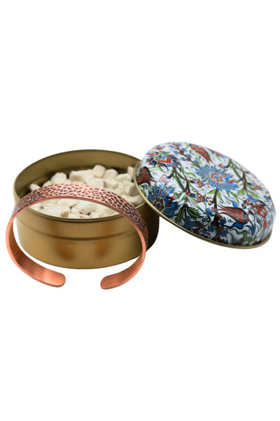 CEZY سوار من النحاس النقي محفور بحجر الزيليت، مصدر شفاء مع صلاة وروحانية