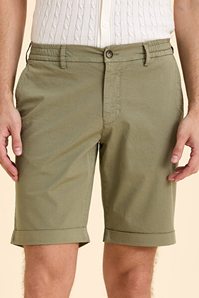SMILE Tedroy Khaki Cotton Bermuda Shorts