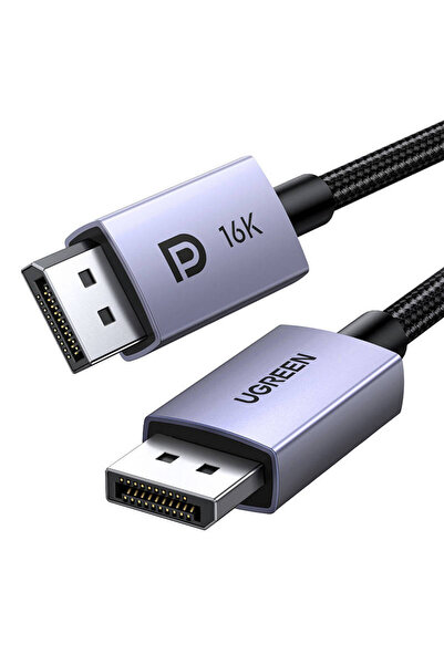 Ugreen Cablu împletit DisplayPort 2.1 16K 3D Vision, 2 m, gri