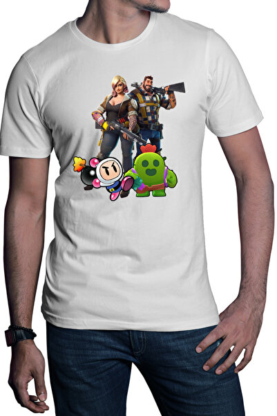 OEM Tricou barbati Fortnite Brawl Stars Cactus Bomberman Run