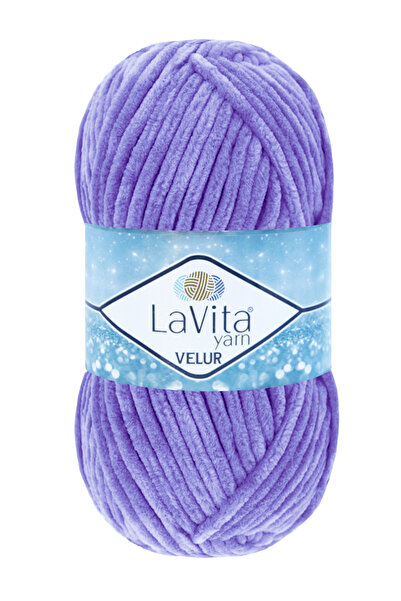 LaVita Yarn Велур кадифена прежда за ръчно плетене 100% полиестер 100 г (4150 ТЪМНО ЛИЛАВ)