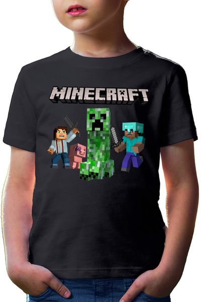 OEM Tricou copii Minecraft Steve Creeper Explode Logo Loot