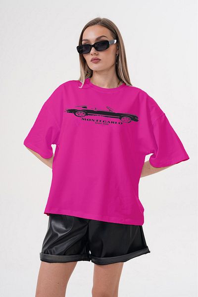 JANSO GROUP -Men's Cotton Printed Monte Carlo Car 1 Short Sleeve Tshirt Oversize Big Size
