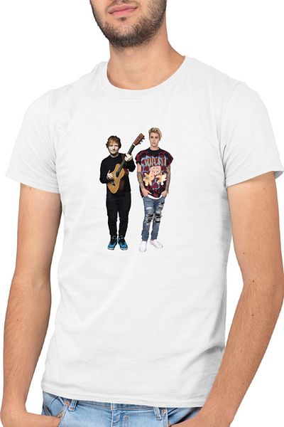 OEM Men's T-shirt Ed Sheeran Justin Bieber Feat Duo