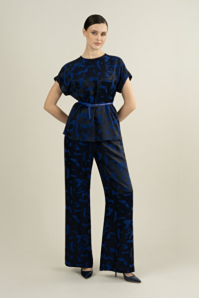 IDYL Belted Patterned Bluz Suit