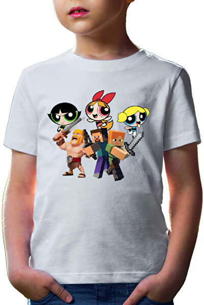 OEM Tricou copii Minecraft Powerpuff Girls Clash Royale Super Powers