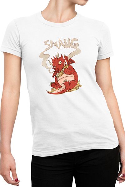 OEM Tricou Femei Lord of the Rings Dragon Gold Happy Cartoon Medieval