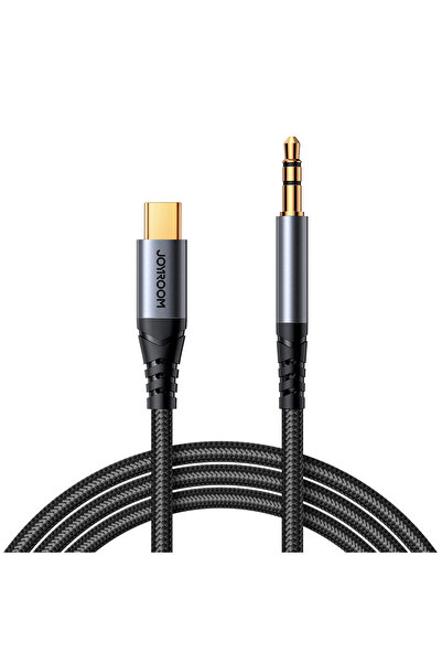 Joyroom Kabel audio stereo do telefonu AUX 3.5 mm mini jack - USB-C 1.2m czarny