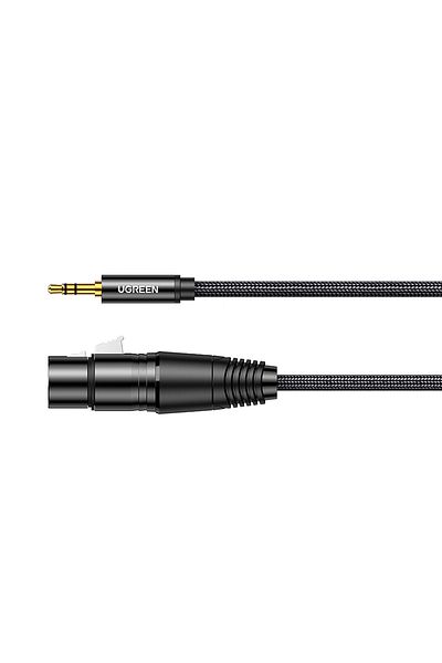 Ugreen Kabel przewód audio 3.5mm mini jack (męski) - XLR (żeński) 1m czarny