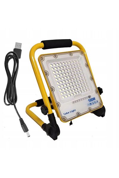 Azaris HALOGEN LED PRZENOŚNY 100W NA 230V + KABEL USB BUDOWLANA LAMPA AKUMULATOR
