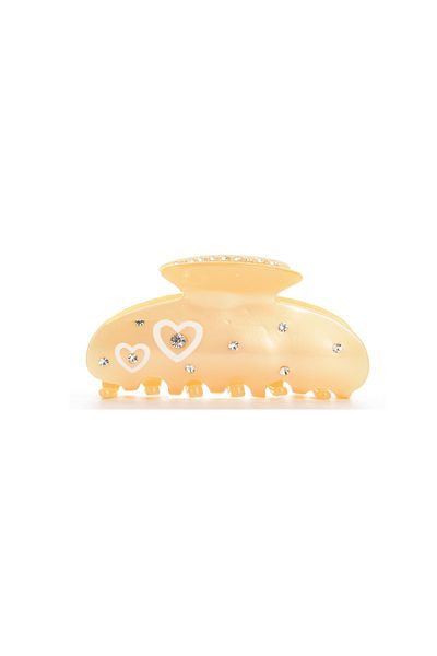 Roberta Lorenz Heart Pattern Crystal Stone 8 cm Clasp