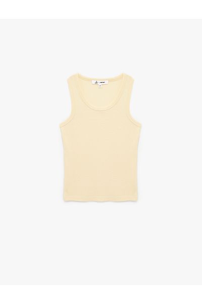 Koton Slim Fit Crew Neck Camisole Viscose Blended Basic Sleeveless Undershirt