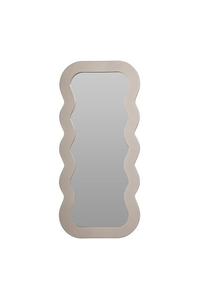 Gift Design Decorative mirror with wavy frame – 37x80 cm, glass + MDF frame, gray