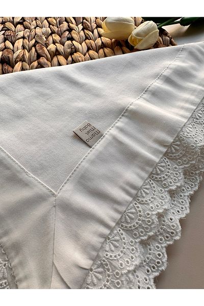 Mama Miel Baby Fisto Edged 100% Cotton Single Layer Ecru Blanket 80X80 cm