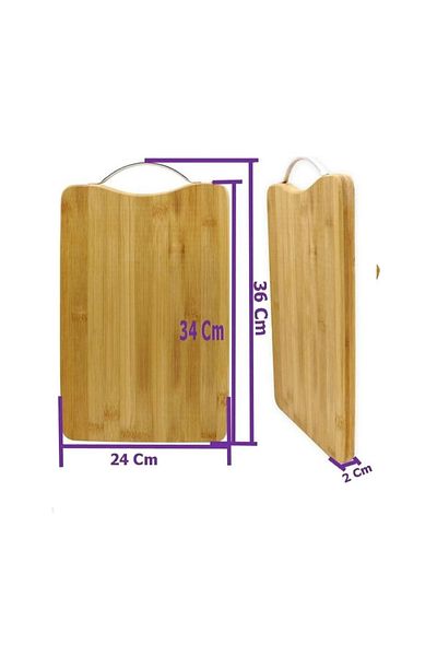 New Life Large Size Steel Handle Bamboo Cutting Board, Wooden Chopping Board 24cm X 34cm