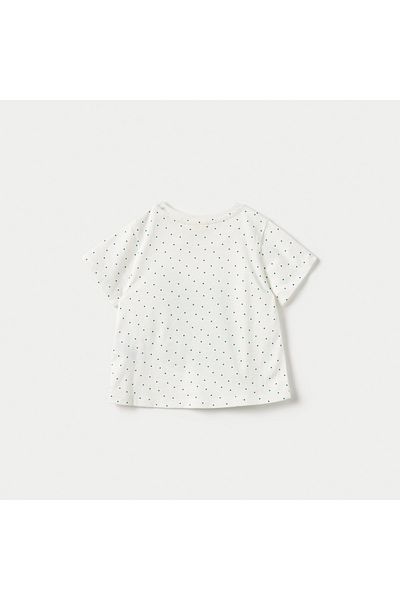 Juniors Printed T-Shirt with Short Sleeves and Button Closure