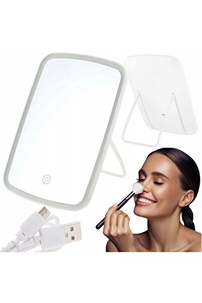 Azaris Oglindă cosmetică de machiaj iluminată cu LED, fără fir, reglabilă