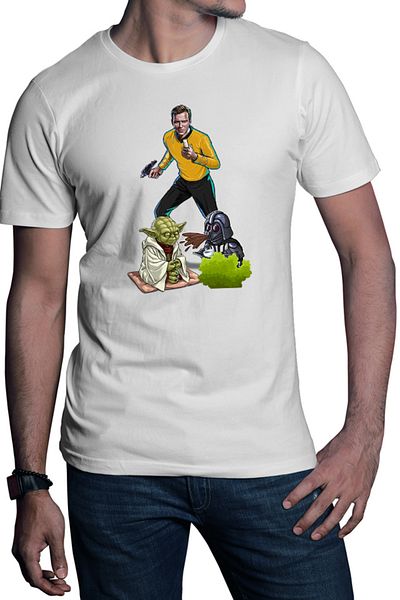 OEM Tricou barbati Star Trek Star Wars Yoda Genius Master Darth Vader Spit Coffee