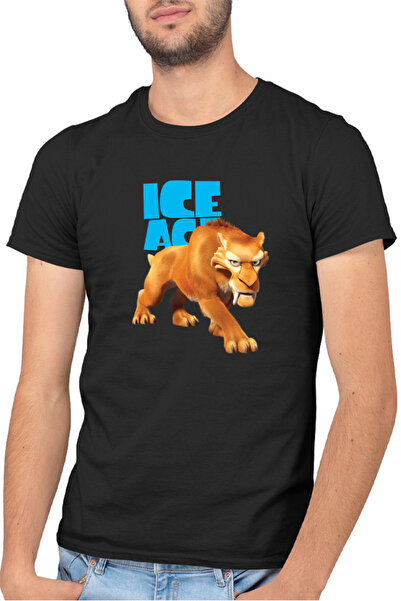 OEM Men's T-shirt Ice Age Logo Lion Ancient Animal Fluffy Huge