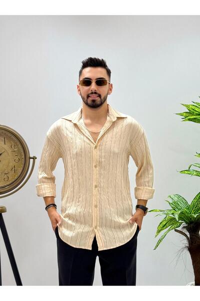 HA-KA GİYİM Men's New Season Long Sleeve Shirt Regular Fit Does Not Sweat and Does Not Show Belly