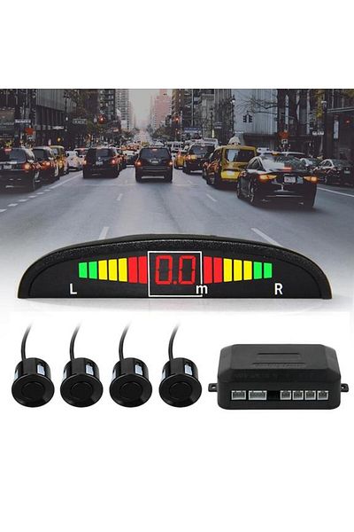 Dexia Universal car parking sensors with Digital display, Black