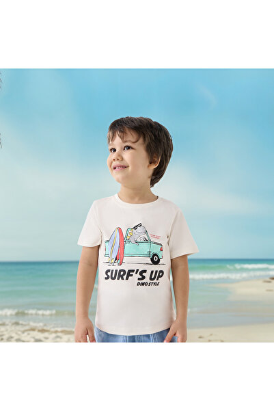 Juniors Printed T-shirt with Short Sleeves