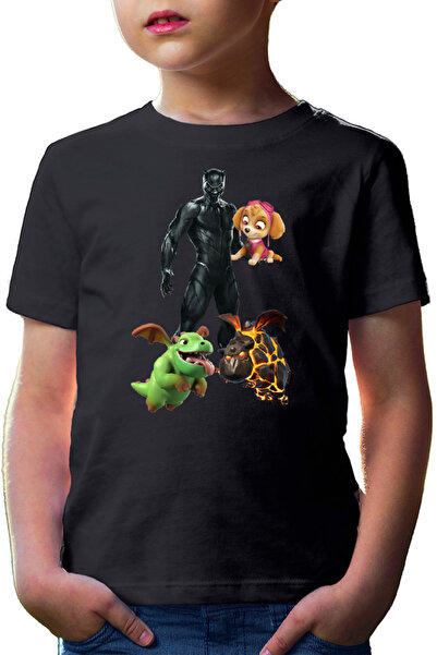OEM Tricou copii Black Panter Paw Patrol Clash Royale Of Clans