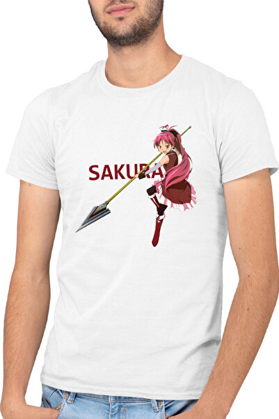 OEM Мъжка тениска Madoka Magica Sakura Polearm Energetic Fire
