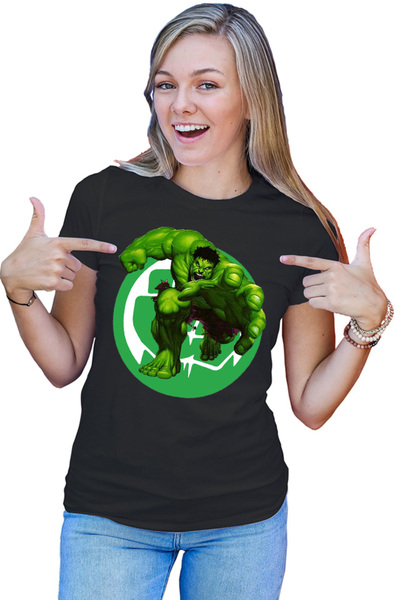 OEM Tricou Femei Hulk Logo Icon Fist Power Comics