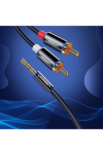 Joyroom Kabel przewód audio 3.5mm mini jack - 2RCA 3m czarny