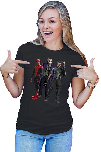 OEM Tricou Femei Spiderman Wolverine Joker Marvel DC American Comics
