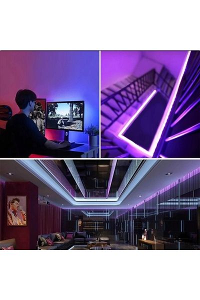 Azaris TAŚMA LED RGB ZEWNĘTRZNA 230V ZA TELEWIZOR 5M 3528 MOCNA PILOT DO POKOJU