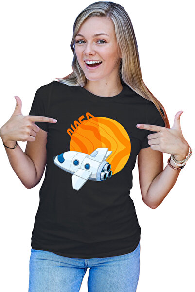 OEM Tricou Femei NASA Rocket Fire Planet Fly Cute Orbit