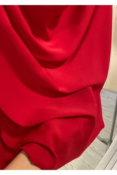 PERA MODA قميص بلوزة بأكمام قصيرة غير مظهرية مع ياقة ديجاجيه